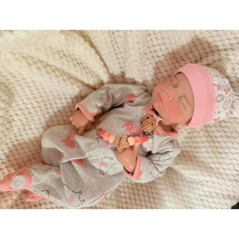 🆕18 inch Lifelike Full Silicone Baby Doll Girl Open Mouth Realistic Reborn Doll